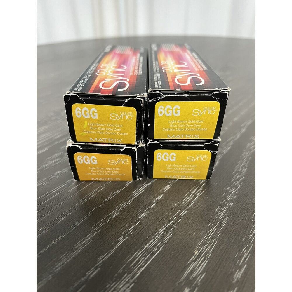 Matrix Color Sync Demi Permanent Hair Color 6GG Light Brown Gold 2 oz - Lot of 4